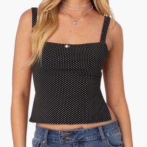 EDIKTED Kaia Polka Dot Crop Top size M